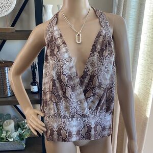 Snake Print Halter Top